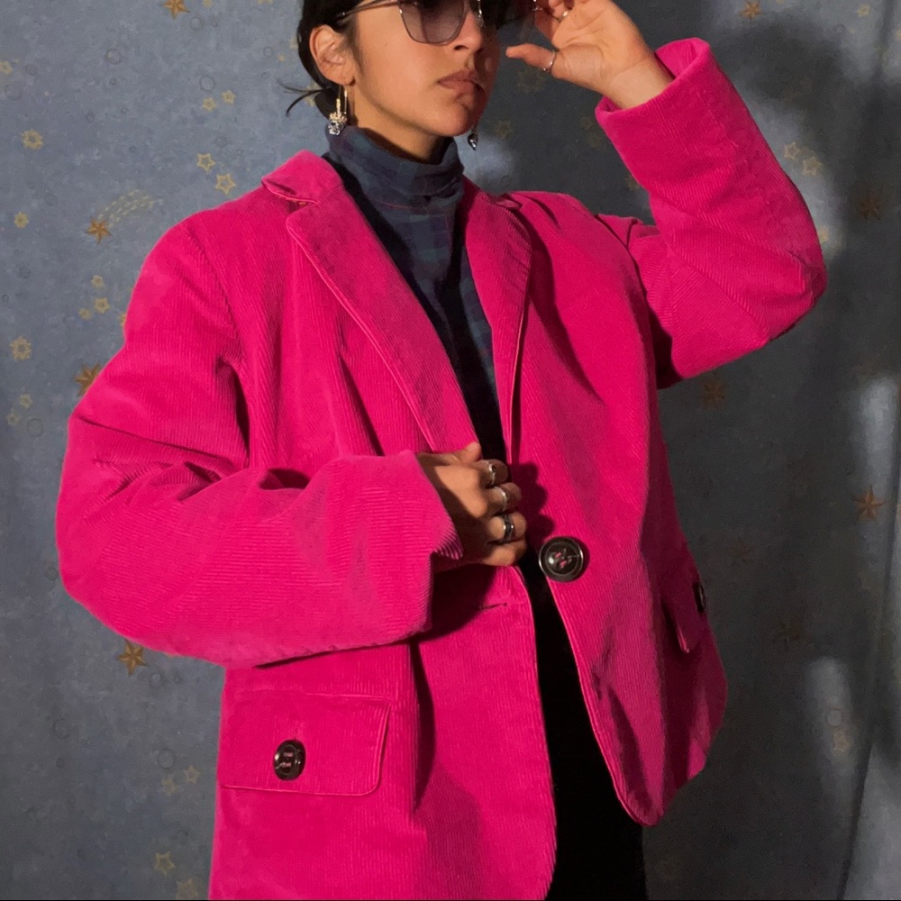 Vintage Hot Pink Corduroy Blazer